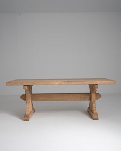 1970s French Oak Trestle Dining Table
