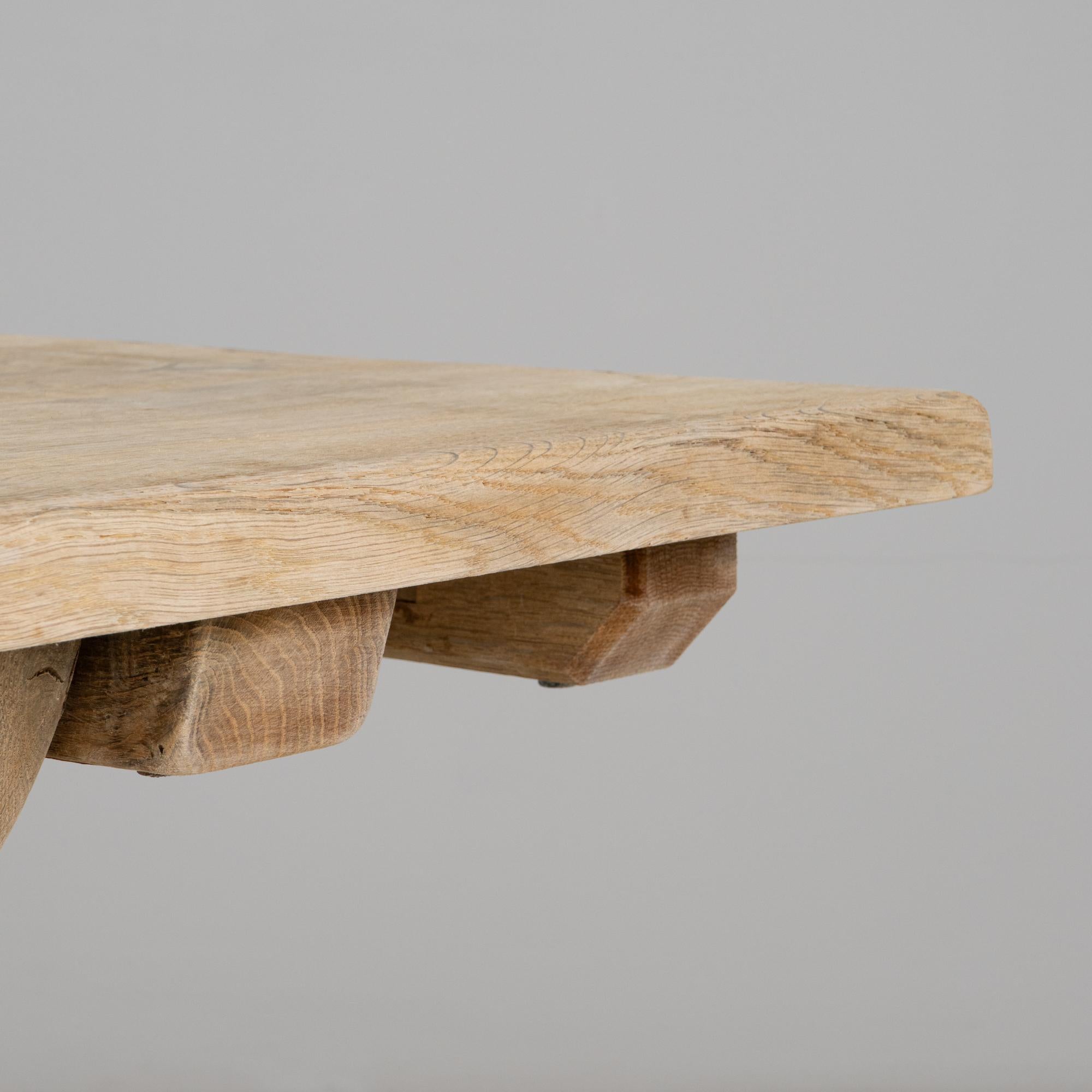 1970s French Oak Trestle Dining Table For Sale 4