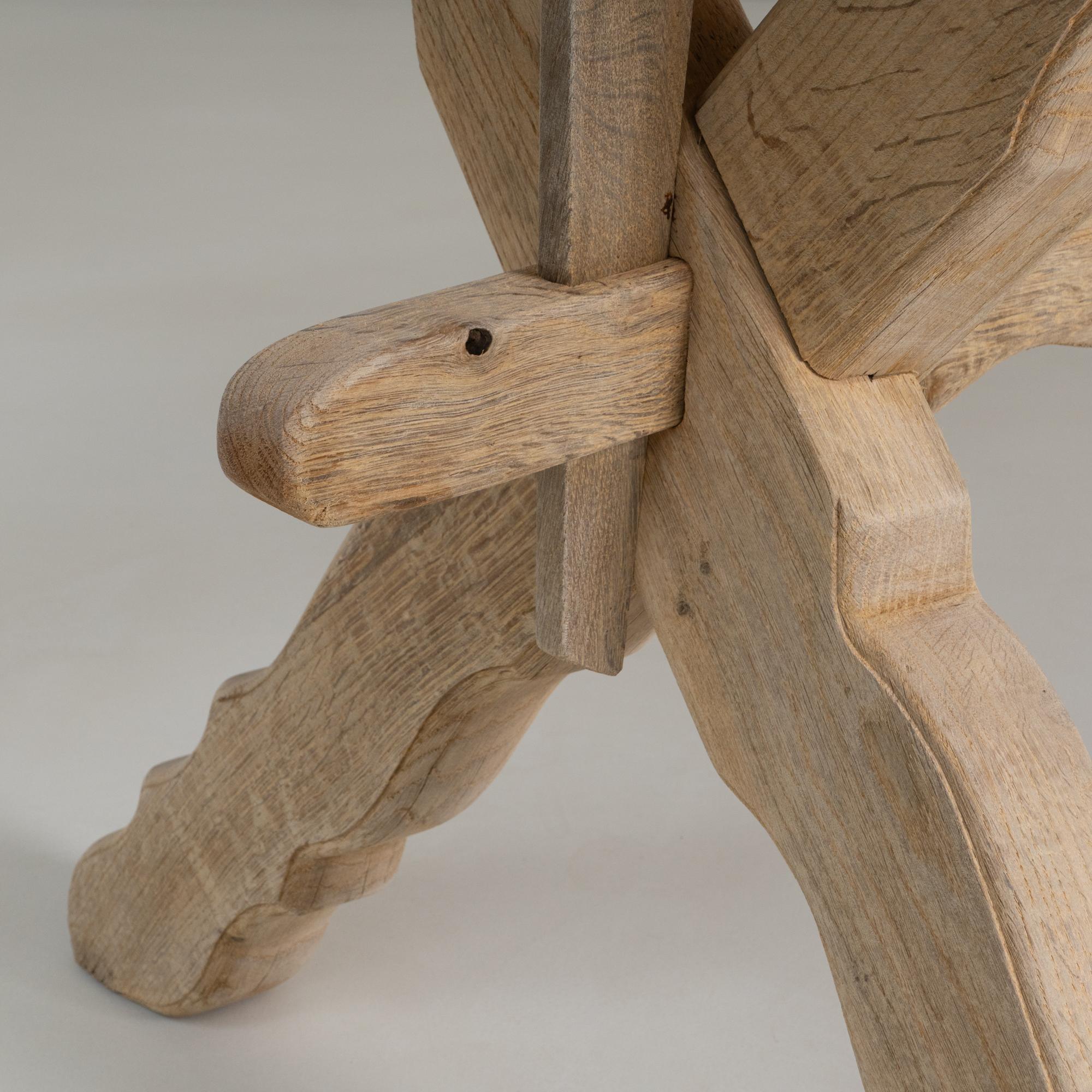 1970s French Oak Trestle Dining Table For Sale 5