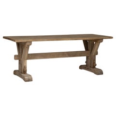 1970s French Oak Trestle Dining Table