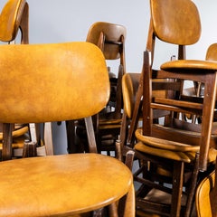 1970's French Oak Upholstered Dining Chairs