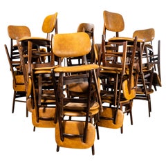 1970's French Oak Upholstered Dining Chairs