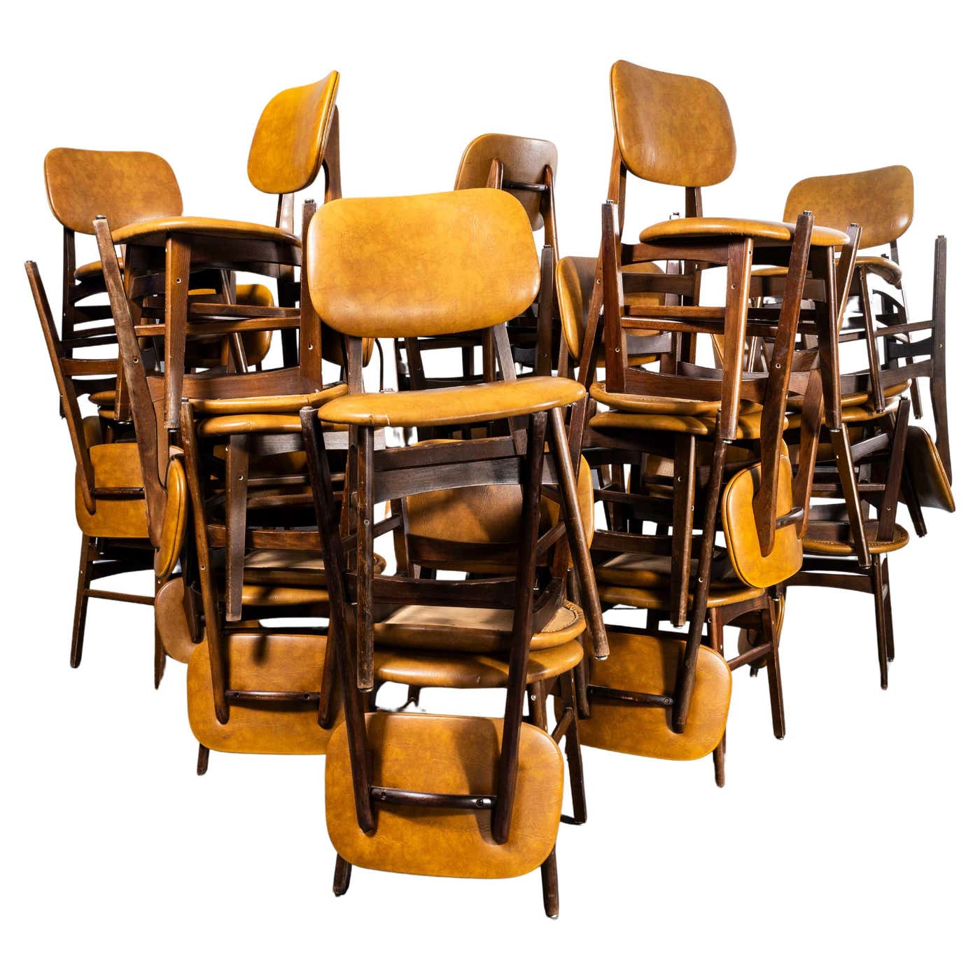 1970's French Oak Upholstered Dining Chairs - Large Quantity Available ...