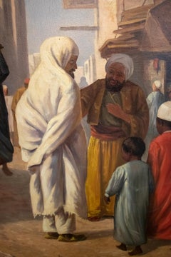 1970s French Oil on Canvas Orientalist Painting with Frame