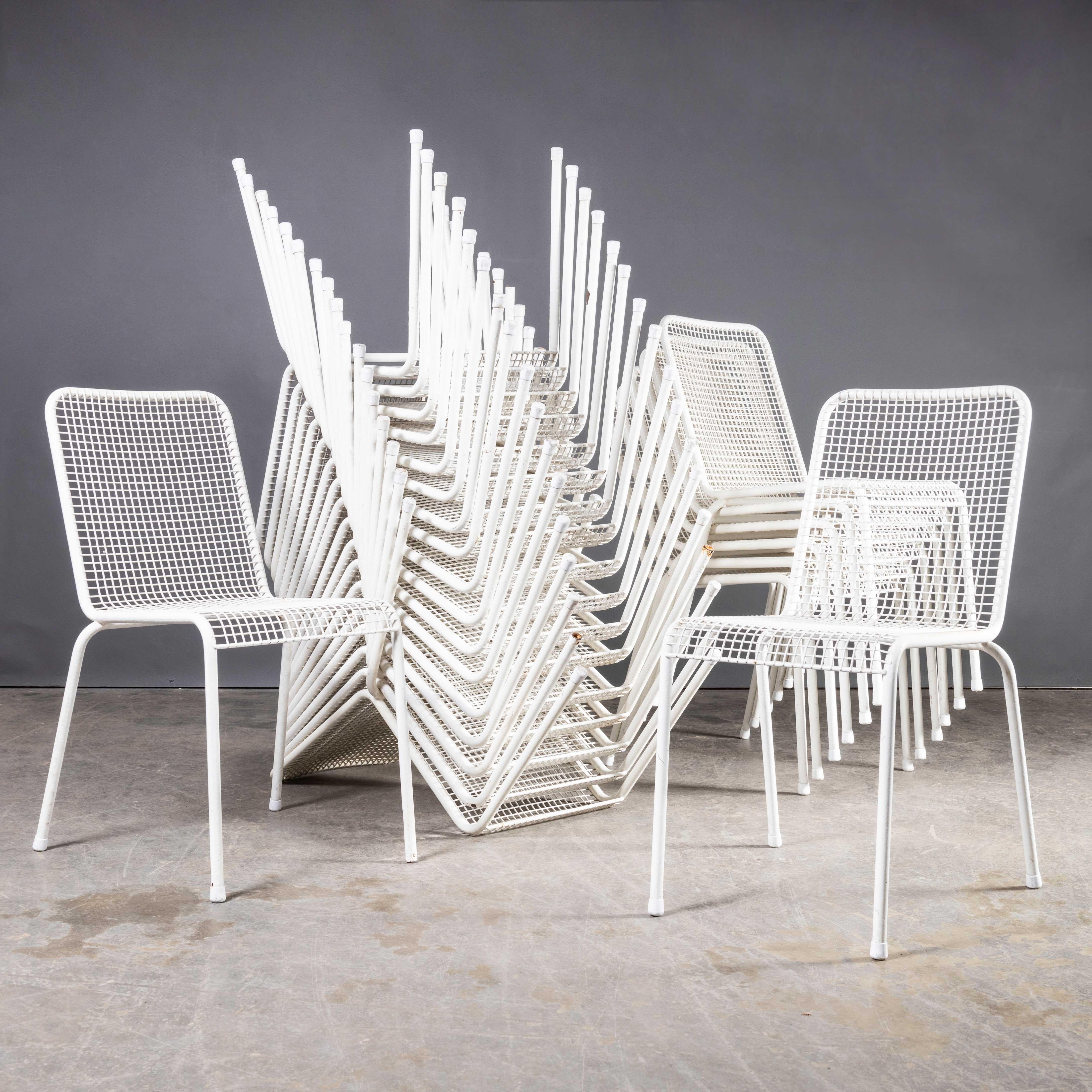 1970’s French Original Wire Mesh White Outdoor Dining Chairs – Various Quantities Available
1970’s French Original Wire Mesh White Outdoor Dining Chairs – Various Quantities Available. Simple stylish chairs from France. The frames are steel which