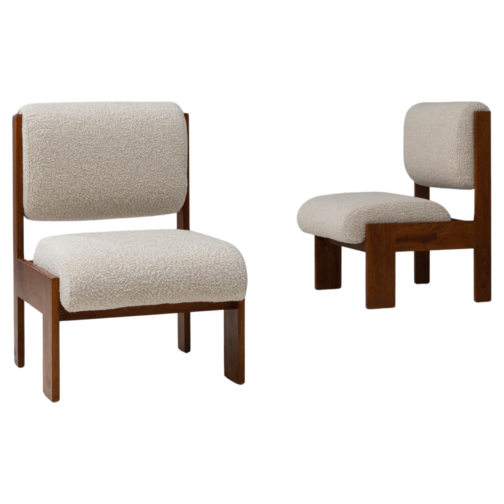 1970s French Pair Of Upholstered Chairs