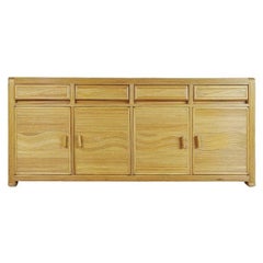Retro 1970s French pencil reed Bamboo Rattan Sideboard