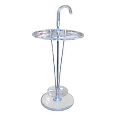 1970s French Perspex & Chrome Umbrella Stand
