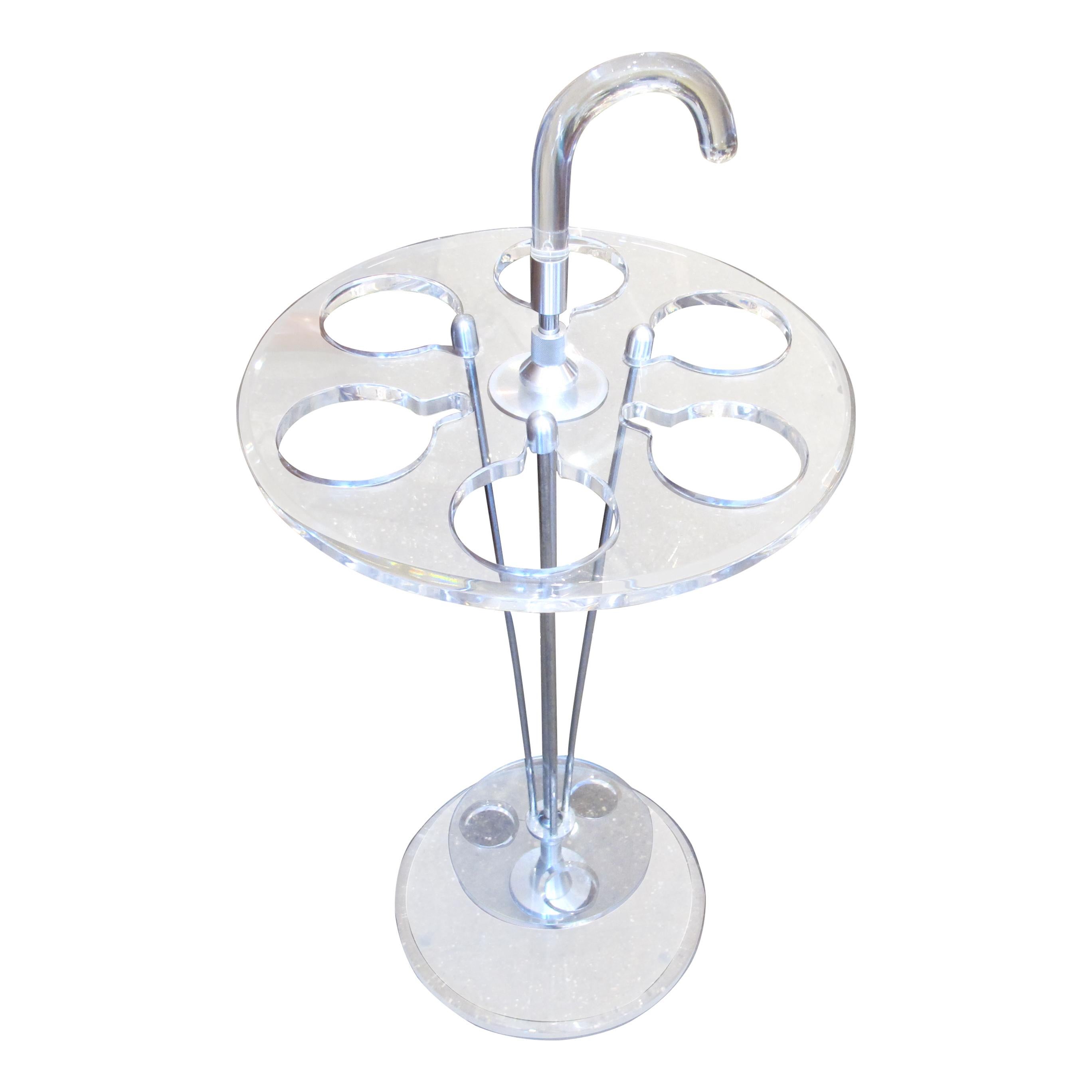 Mid-Century moderno Portaombrelli francese anni '70 in perspex e cromo in vendita