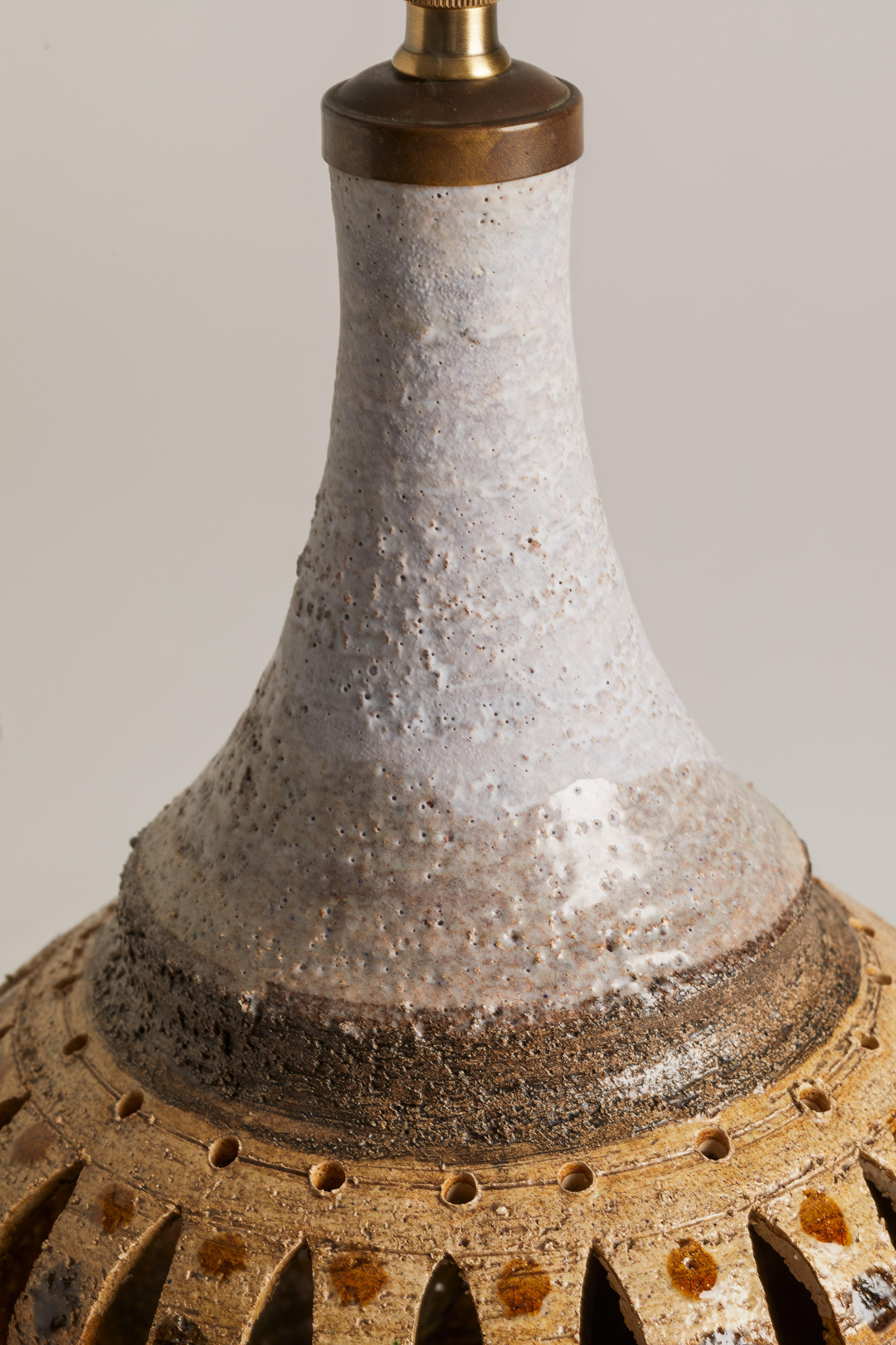 Fin du 20e siècle Lampe en poterie Pillitier française des années 1970