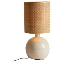 1970er Jahre Französisch Keramik Lampe & Original-Schirm