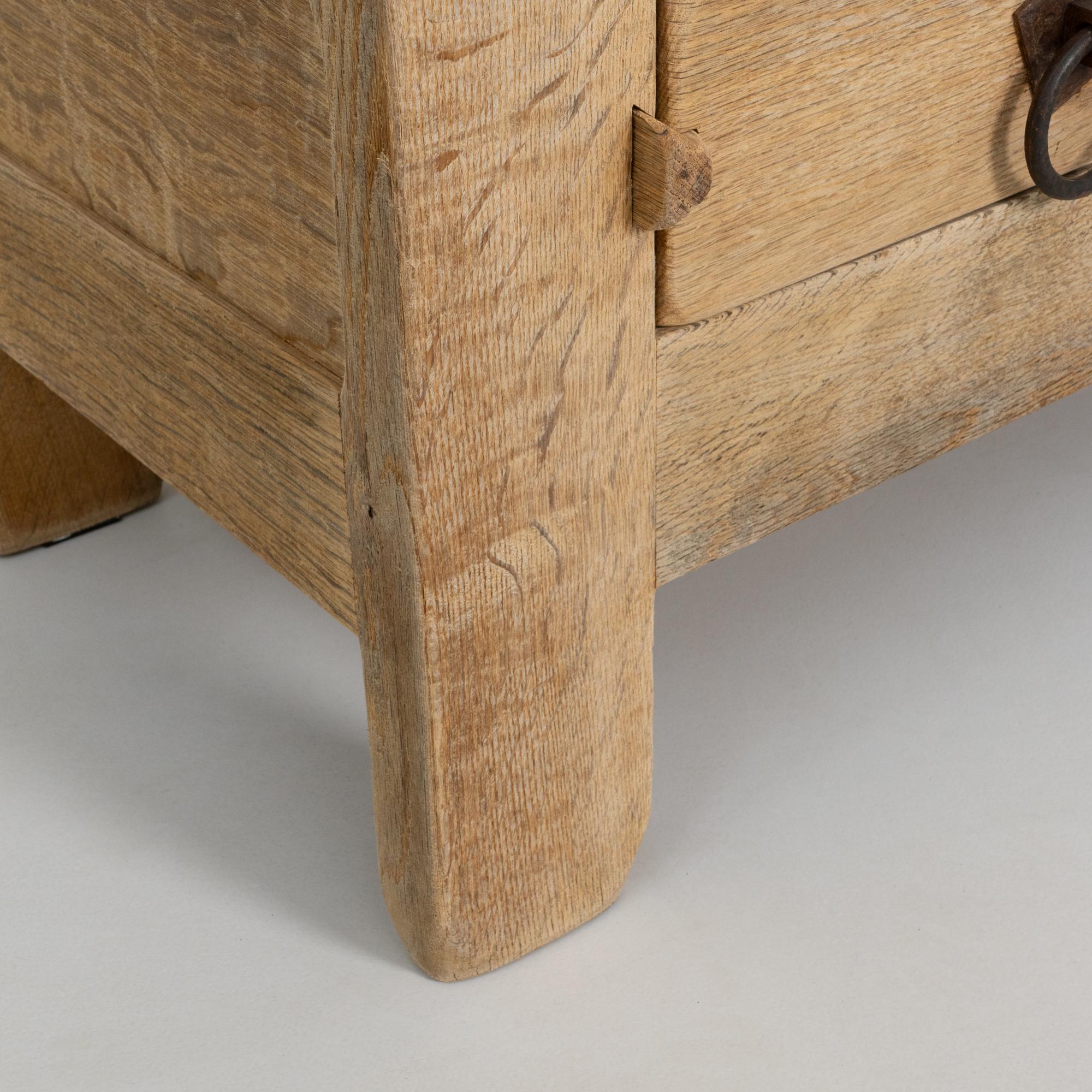 1970s French Primitive Oak Buffet With Iron Hardware For Sale 8