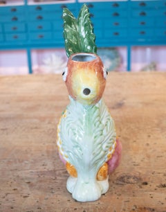 1970s French Rabbit Figure Hand Painted "Botijo" Earthenware Water Jug