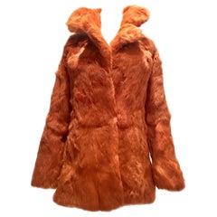 Französischer Kaninchenpelz- und Leder-Erbsenmantel von Fur Couture Beverly Hills, 1970er Jahre