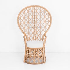 1970s French Rattan “Emmanuelle" Peacock Chair