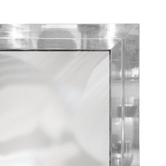 1970s French Rectangular Beveled Chrome Framed Mirror