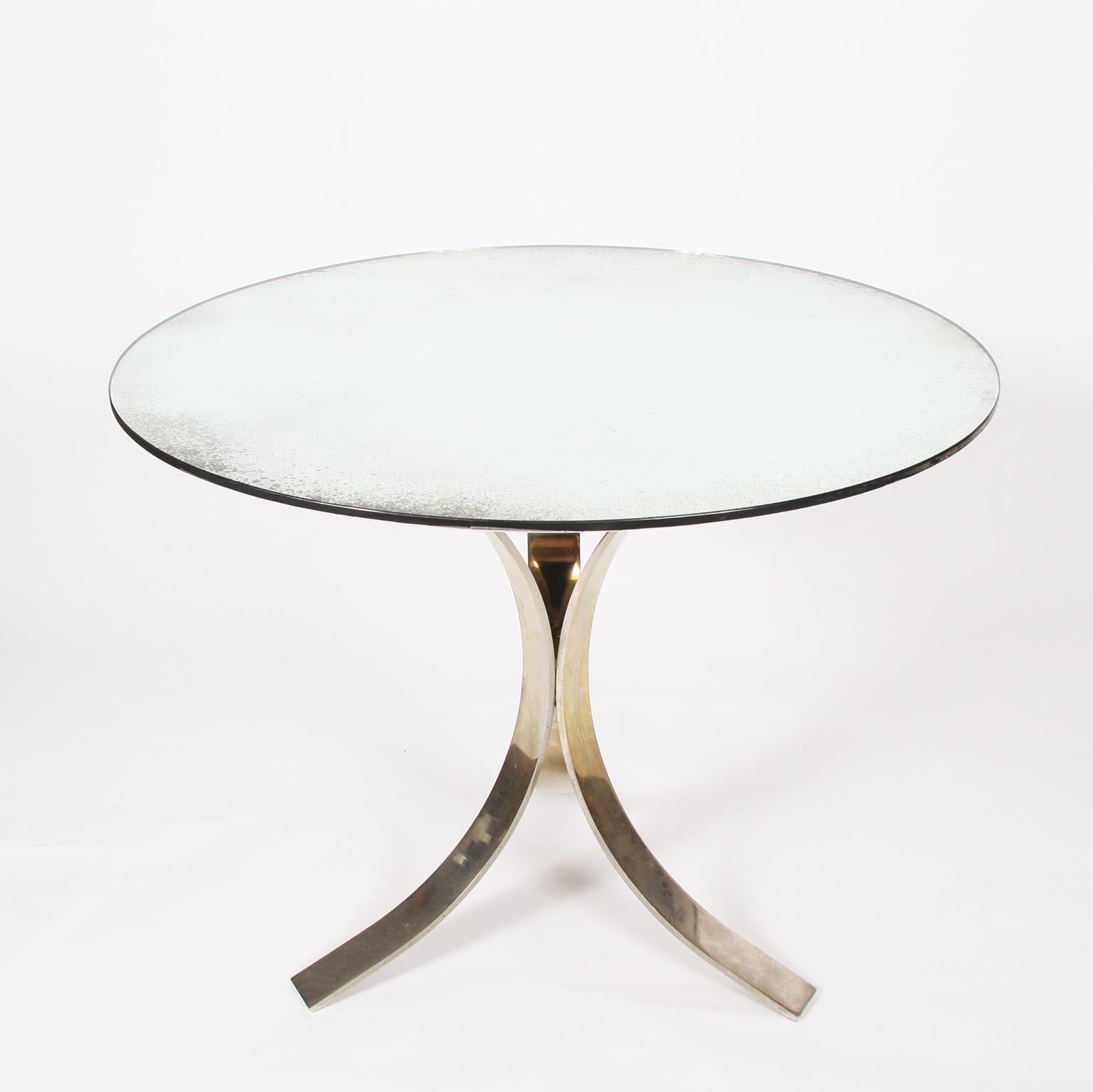 1970s French Round Mirrored Glass Centre Table 3