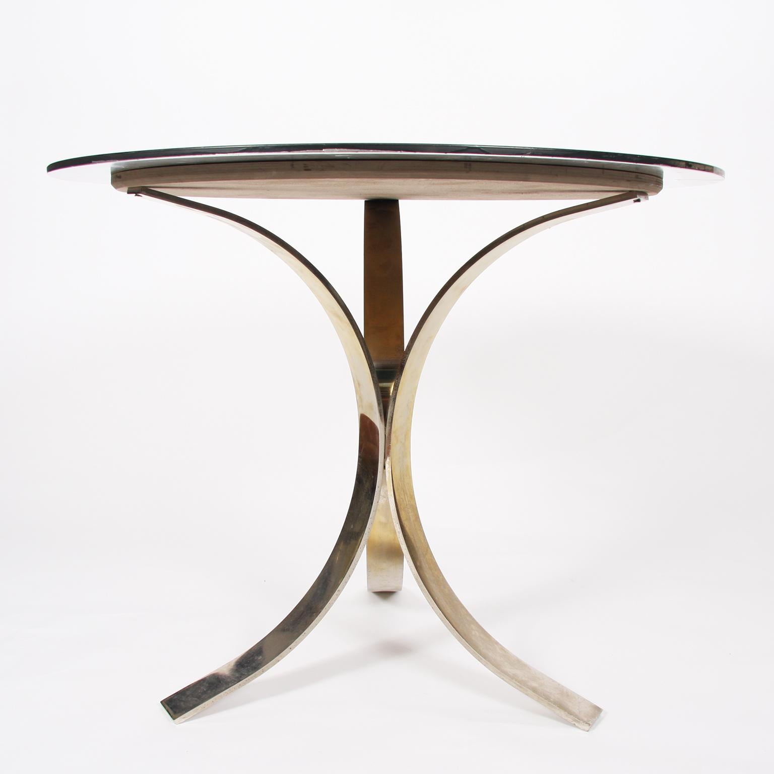 1970s French Round Mirrored Glass Centre Table 4