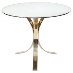 1970s French Round Mirrored Glass Centre Table