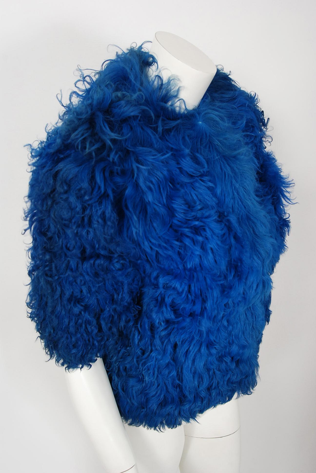 blue fur bolero