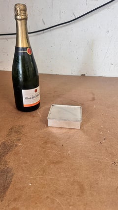 1970s French Silver-Plated Metal Box with Wooden Interior – Vintage Cigarette Ca