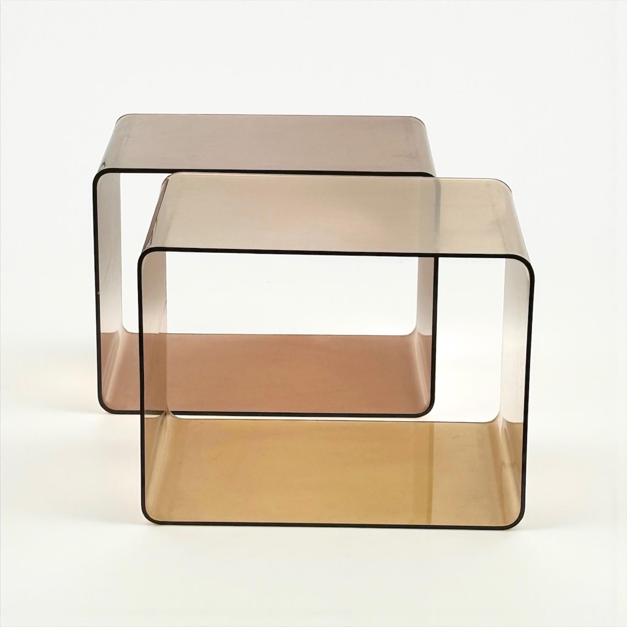 Plastica Piantane francesi anni '70 in plexiglass fumé Design/One in vendita