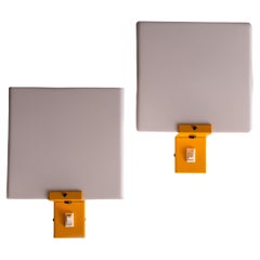 1970 Français Space Age Vintage Wall Lights - Métal laqué & Diffuseur acrylique