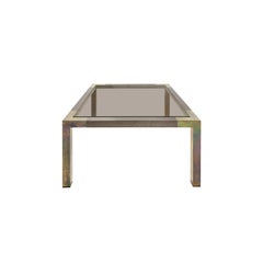 1970s French Square Two-Tone Bronze Side Table by Willy Rizzo
