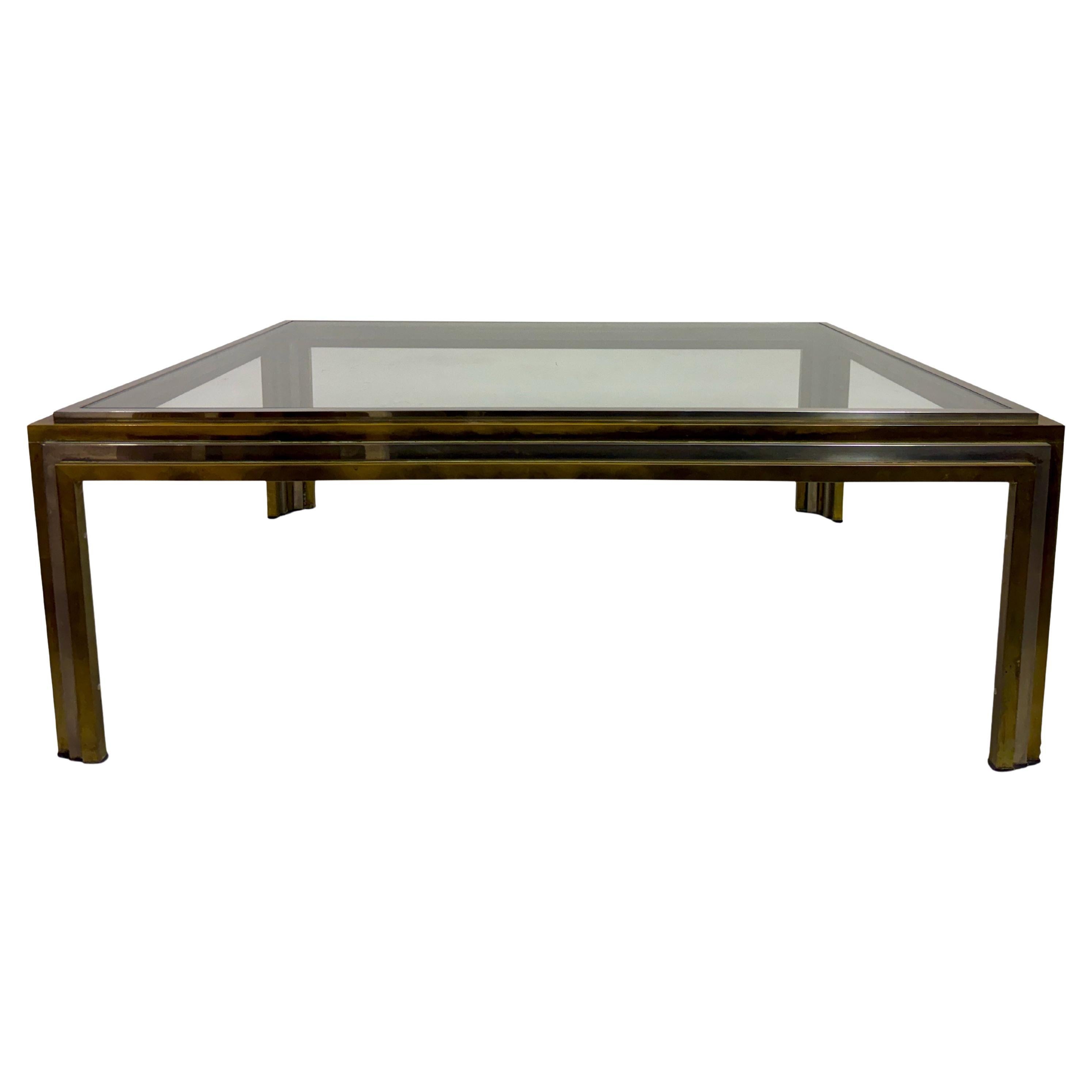 Mid-Century Modern Coffee Table in Chrome and Brass, Italy, Circa 1970s