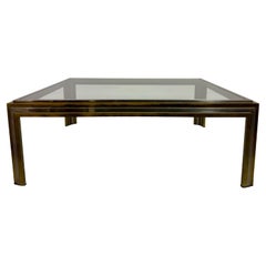 1970er Jahre Französisch Stahl und Messing Couchtisch