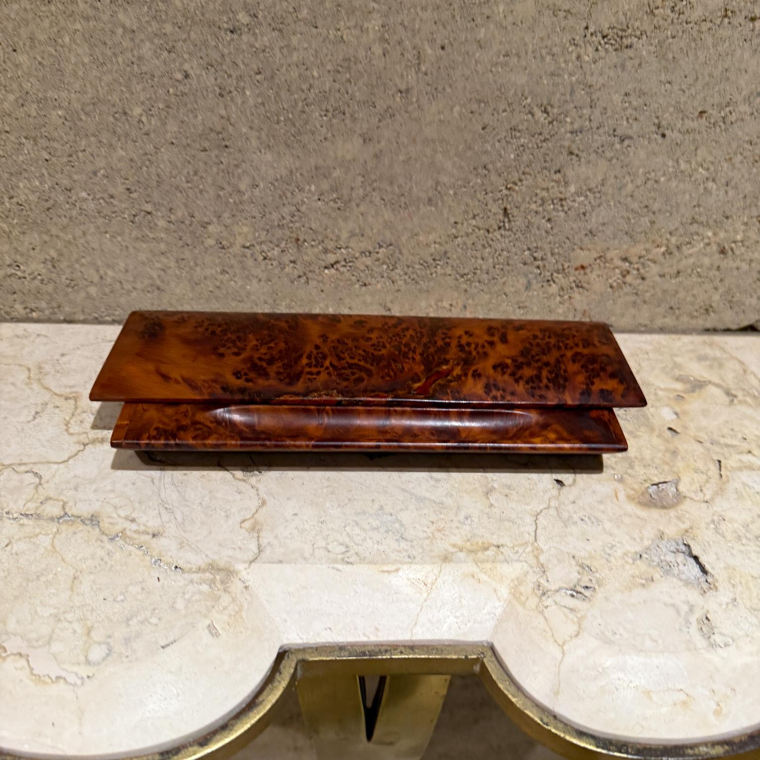 Mid-Century Modern 1970s French Thuya Burlwood Pencil Storage Box