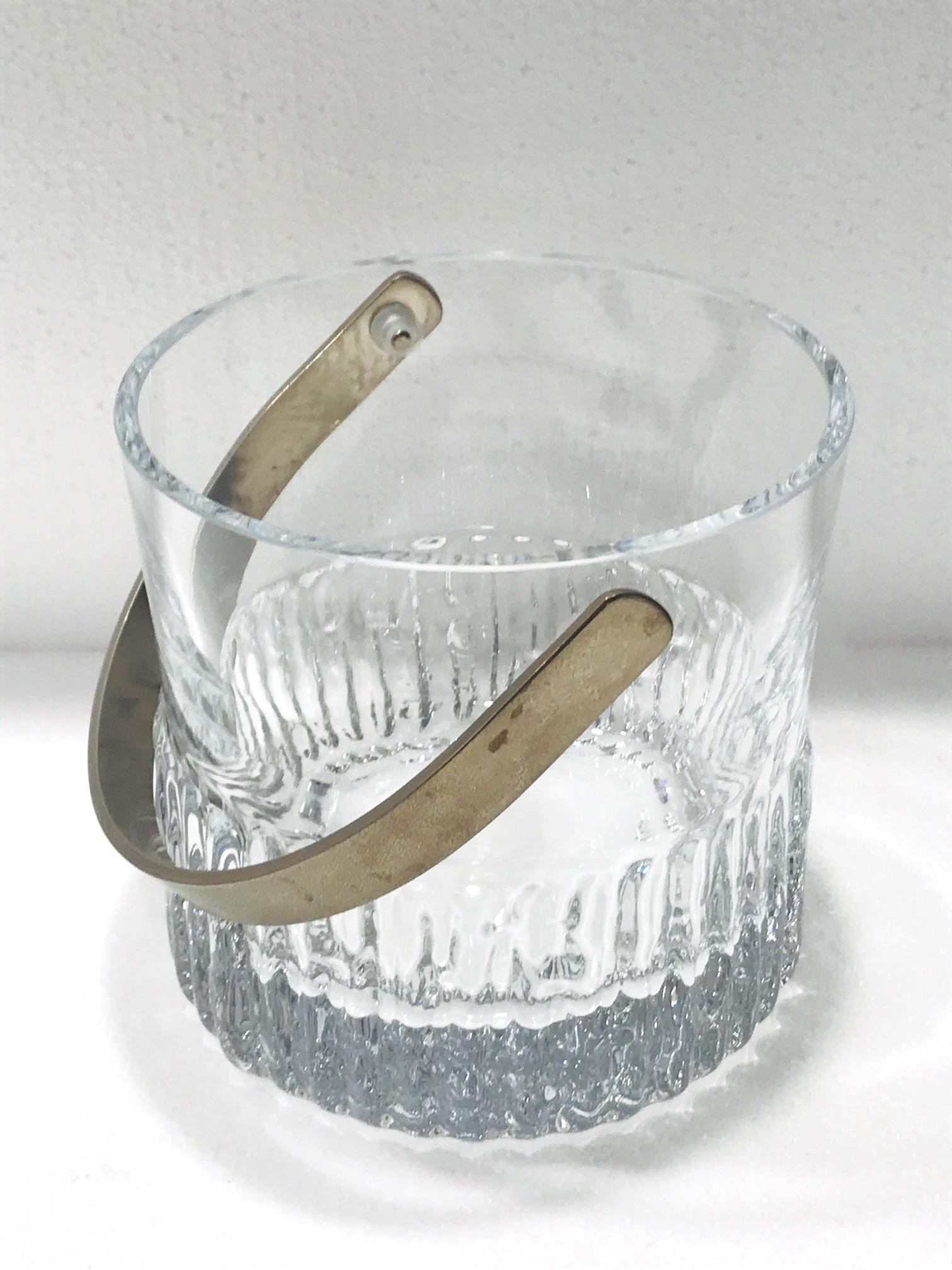 glass ice bucket vintage