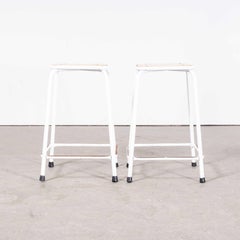 1970's French White Laboratory Stools - Quantity Available