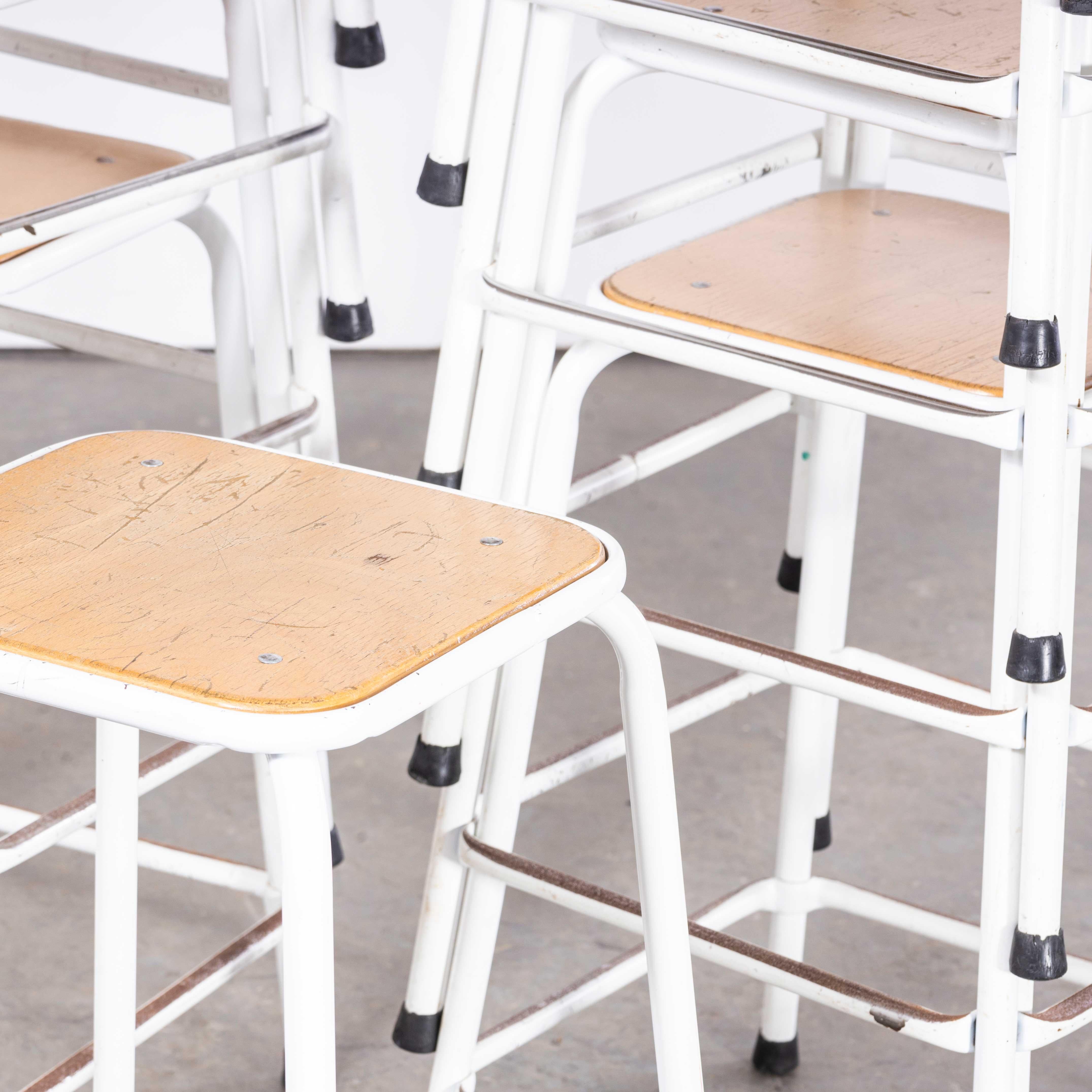 1970's French White Laboratory Stools - Quantity Available For Sale 2