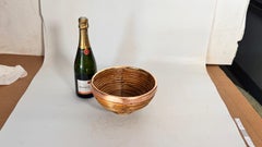 1970s French Wicker and Brass Fruit Basket – French Riviera Style