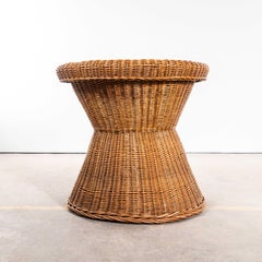 1970's French Wicker Table With Laminated Top