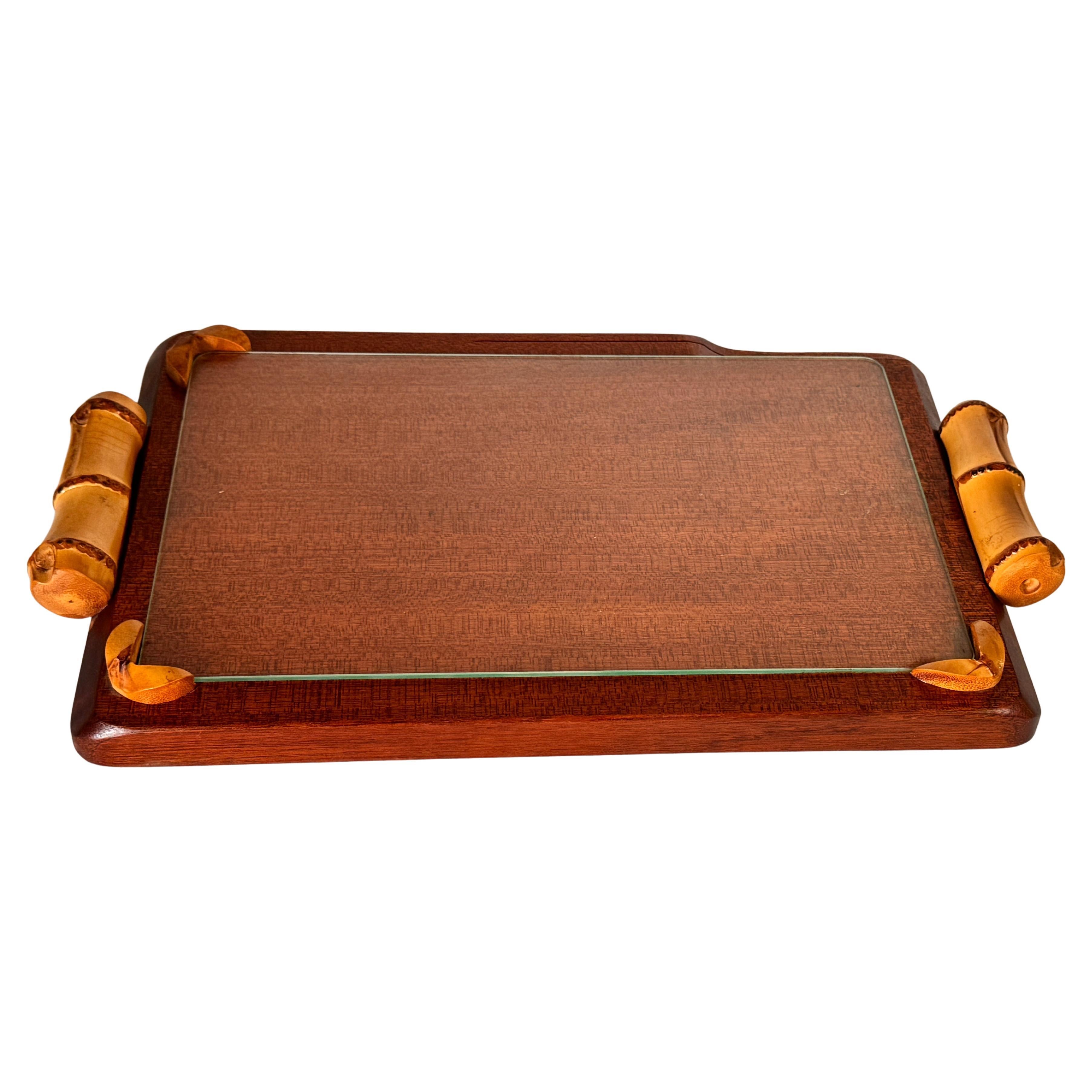 1970s French Wooden Cheese Tray with Glass Plate
Knife Slot