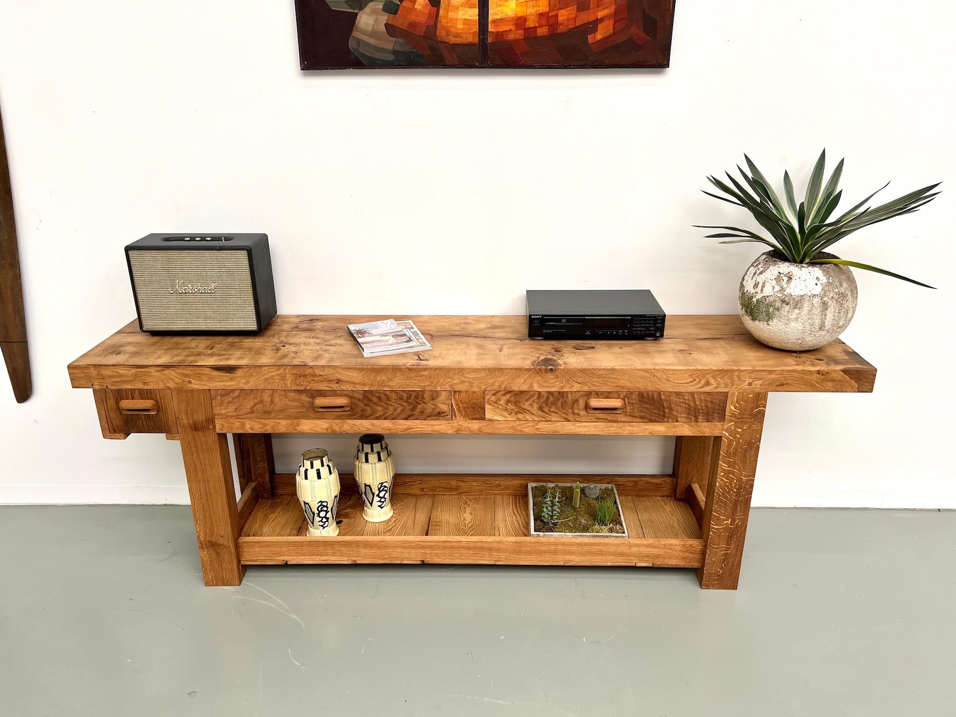 1970s french workbench, reimagined as a striking console im Angebot 6