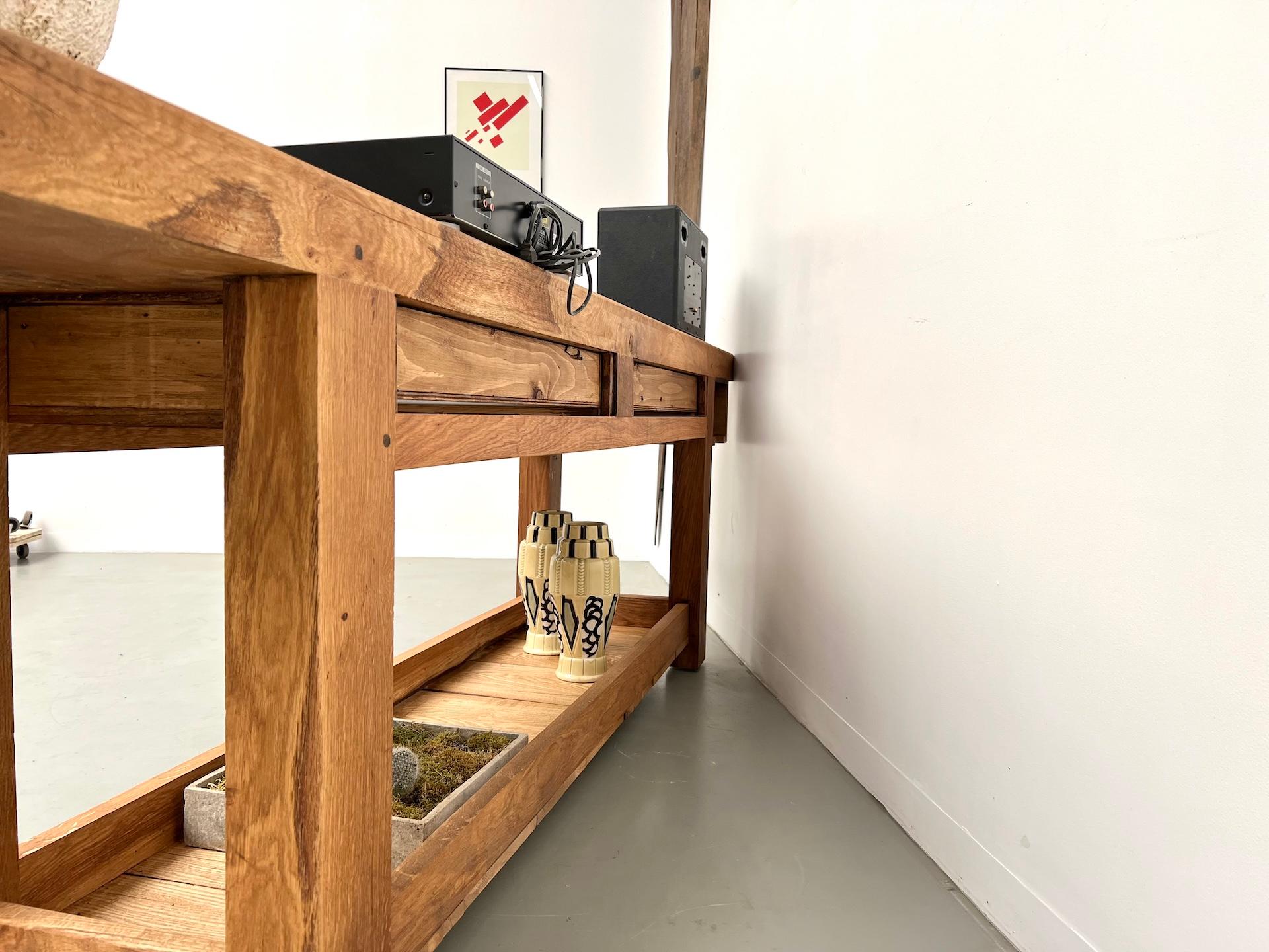 1970s french workbench, reimagined as a striking console im Angebot 8