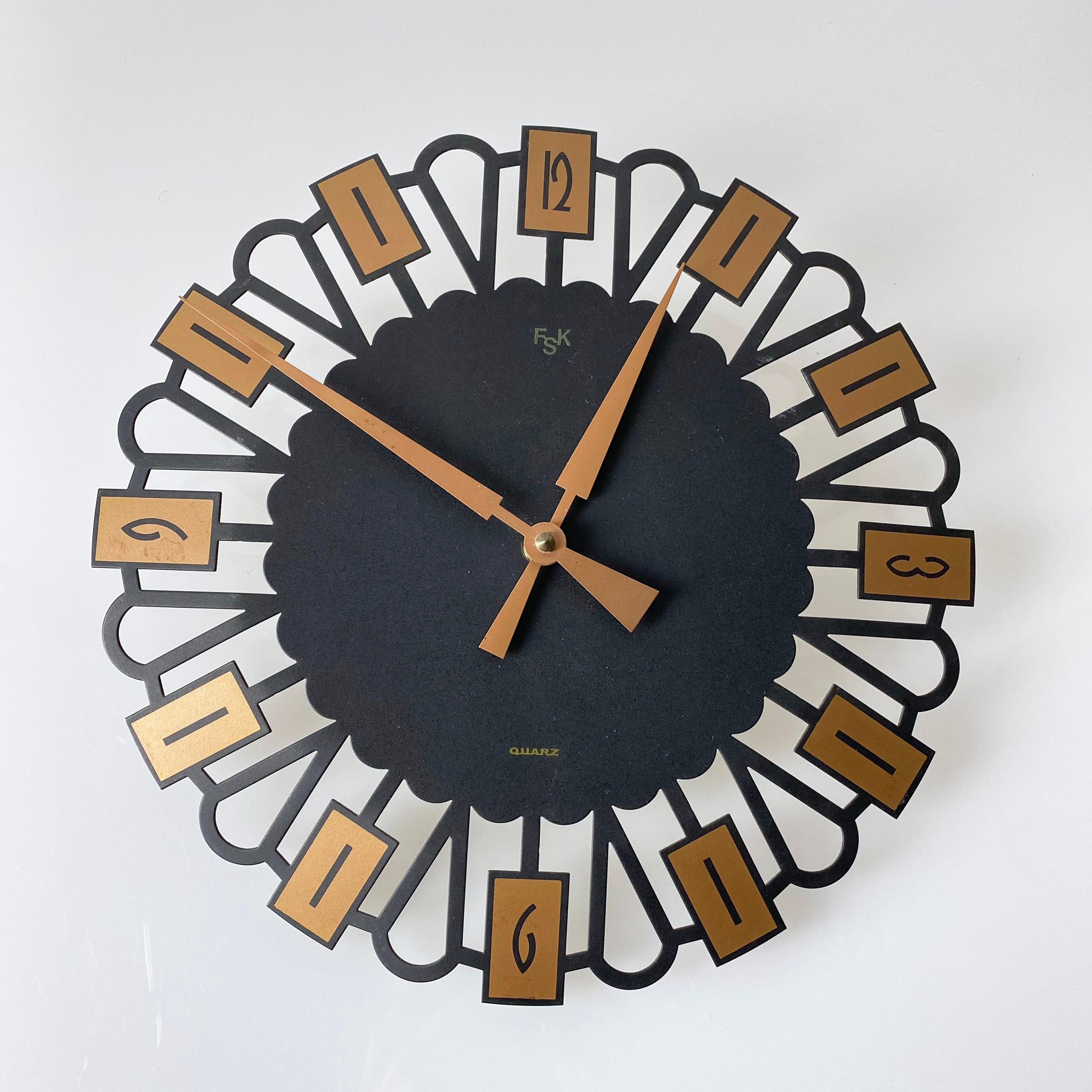 1970's FSK Metal Wall Clock For Sale at 1stDibs