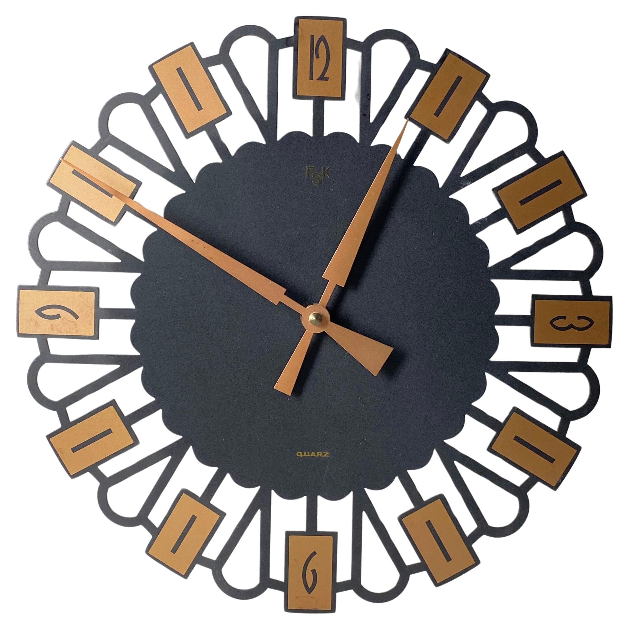 1970's FSK Metal Wall Clock
