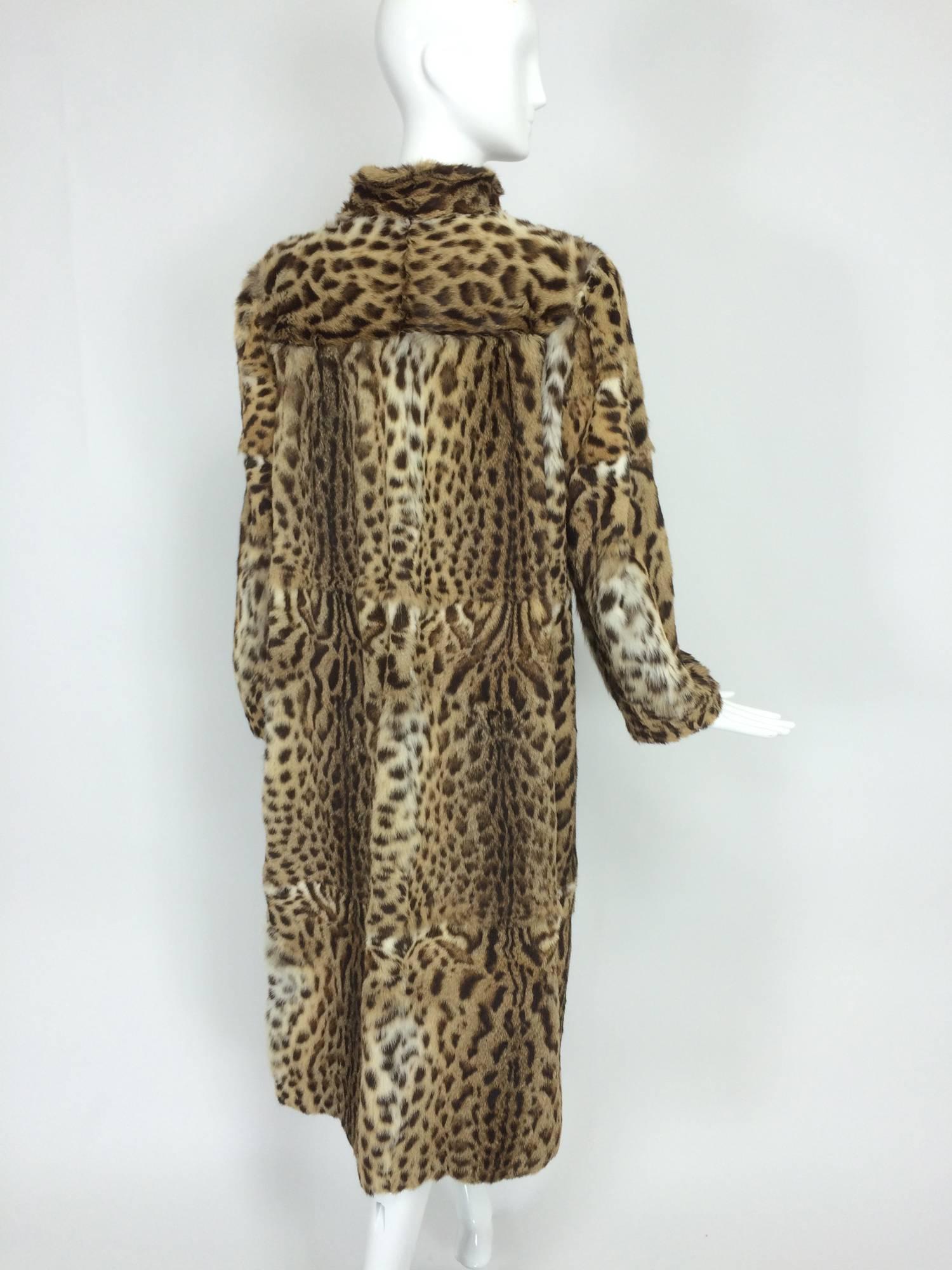Brown 1970s Full Length Spotted Fur Coat Yorn Boutique Germany For Sale