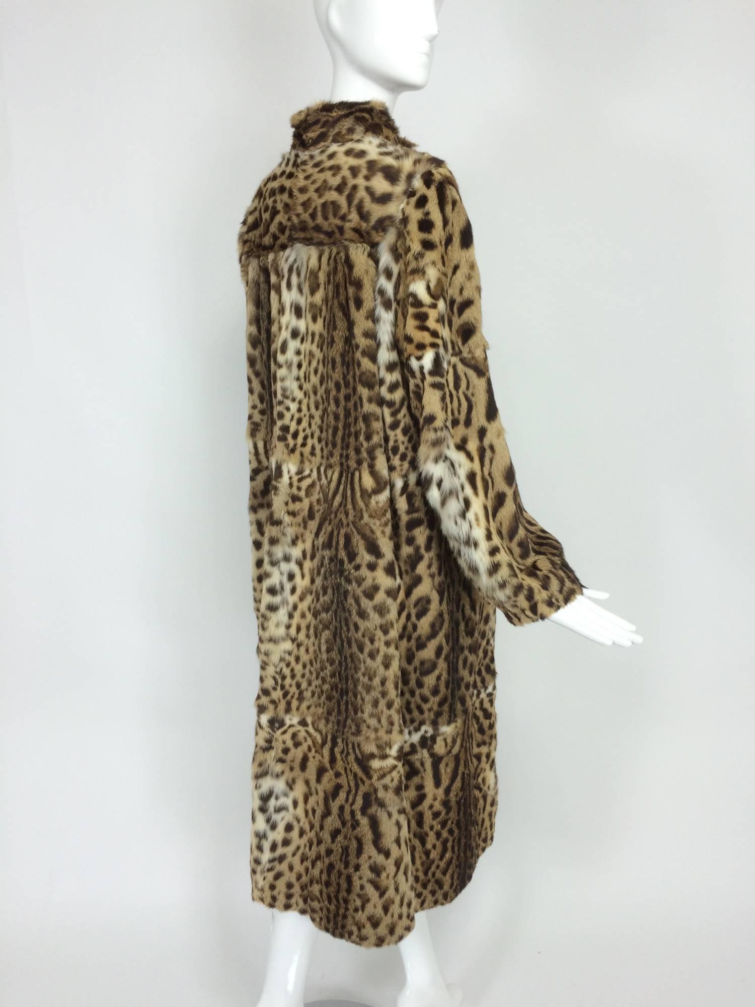 1970s Full Length Spotted Fur Coat Yorn Boutique Germany In Good Condition For Sale In West Palm Beach, FL