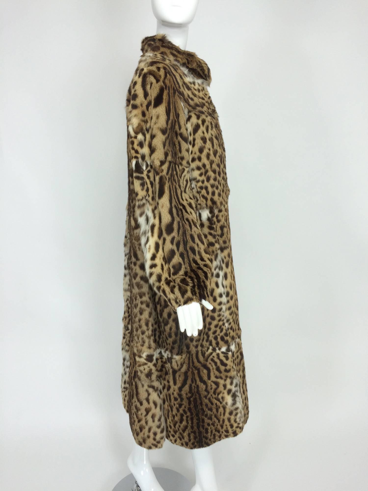 Women's 1970s Full Length Spotted Fur Coat Yorn Boutique Germany For Sale