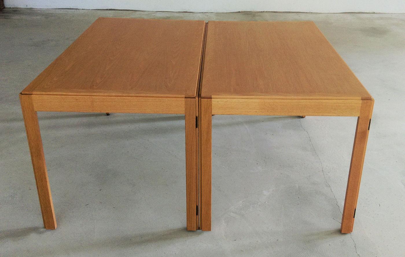 1970er Jahre Vollständig restaurierte dänische multifunktionale Børge Mogensen Tische in Eiche im Zustand „Gut“ im Angebot in Knebel, DK