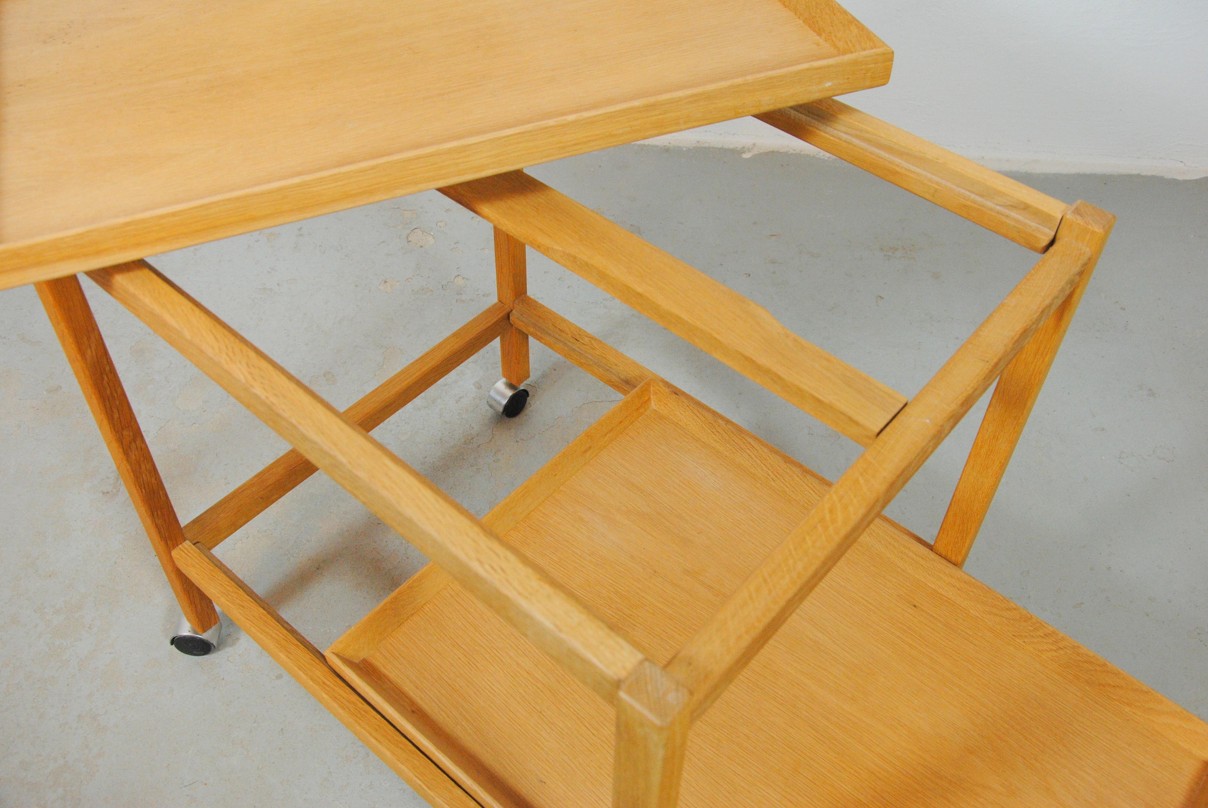 Late 20th Century 1970's Fully restored Danish Multi Functional Modular Oak Bar Table  For Sale