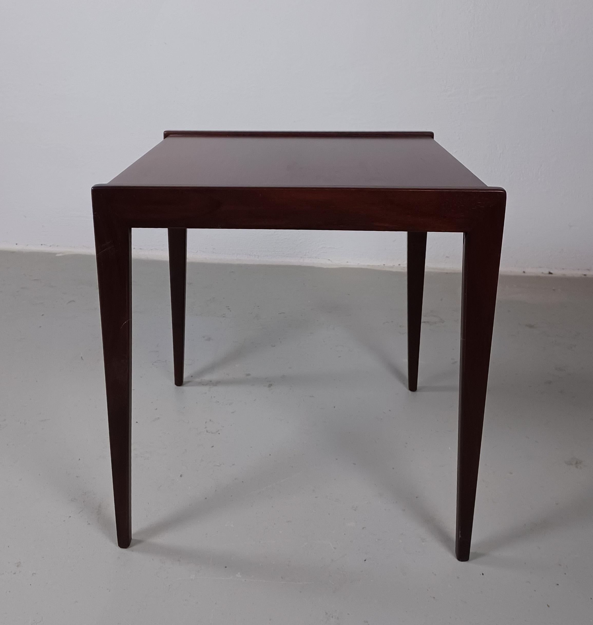 Mahogany 1970s Fully Restored Danish Rosewood Side Table  For Sale