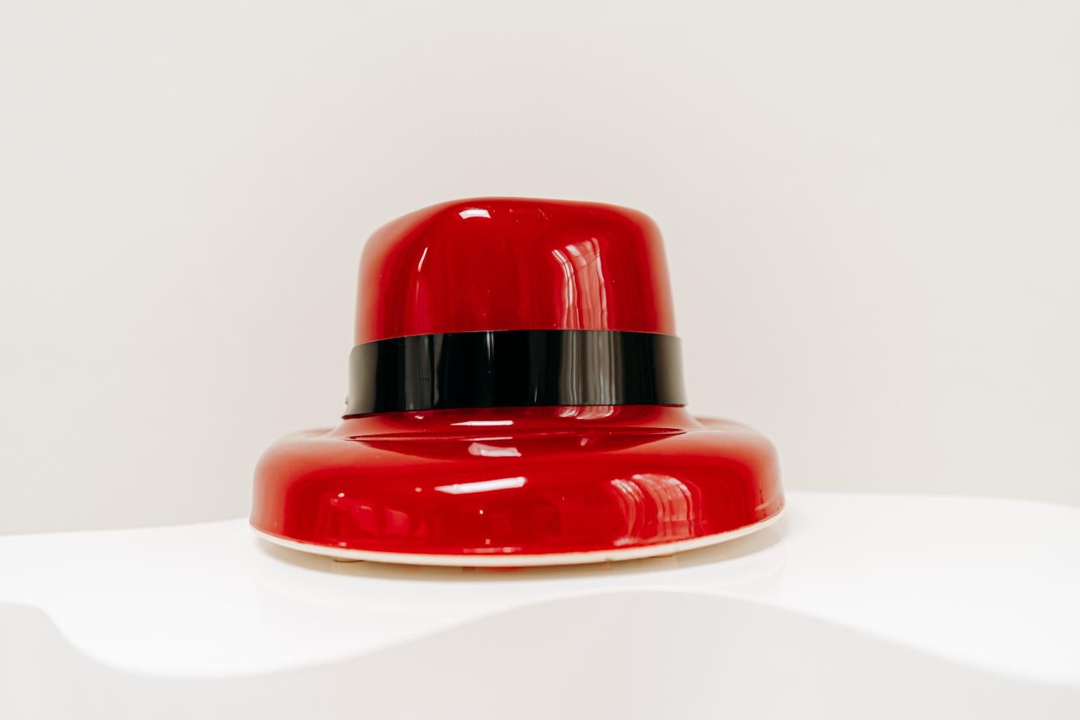 Swiss 1970's Funky Red Hat Lamp For Sale
