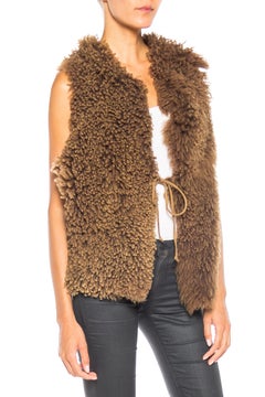 1970S  Brown Fur Shearling Vest