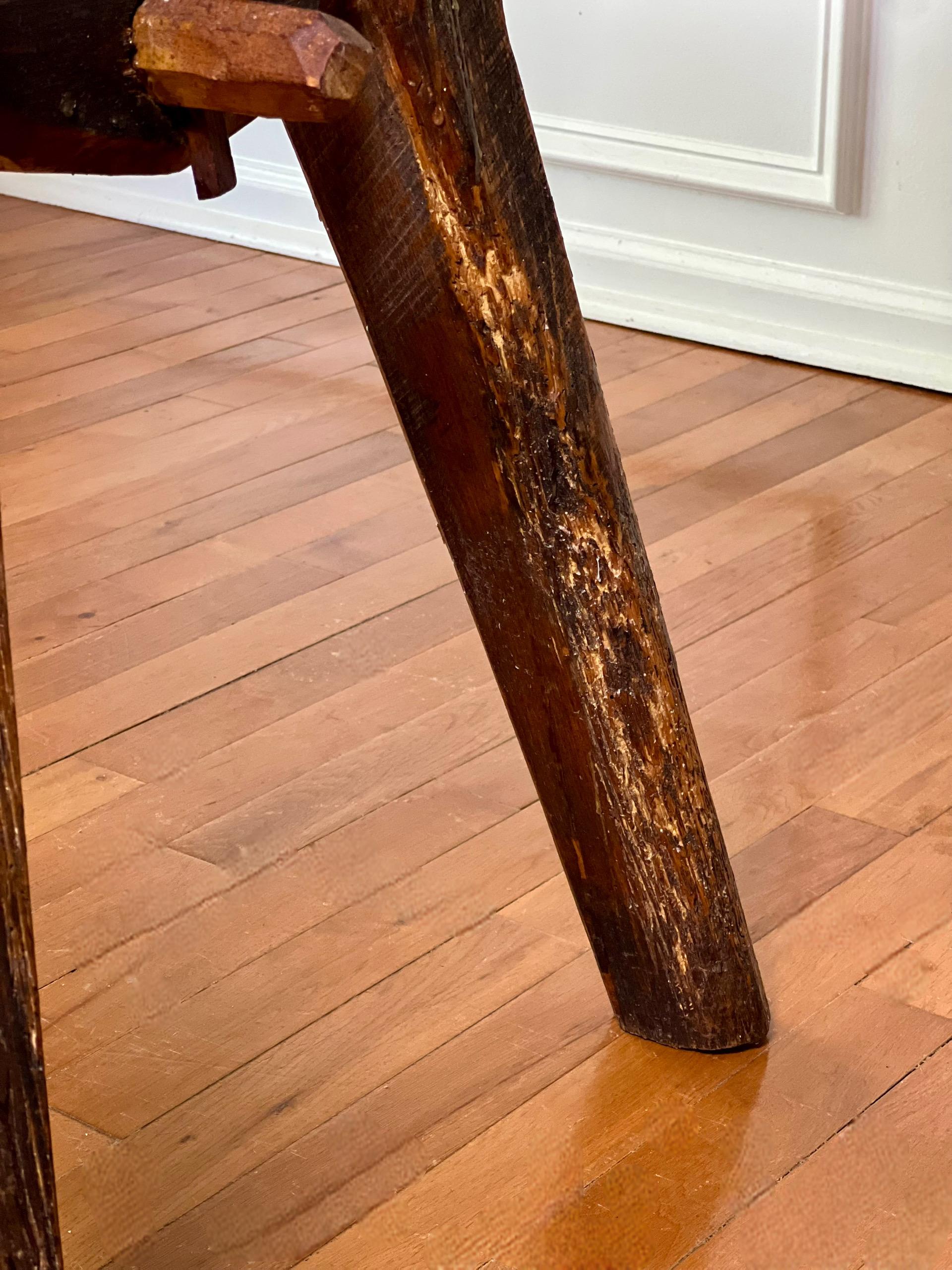 1970s Furniture Craftsman Studio Narrow Oak Work Bench Console Table For Sale 5